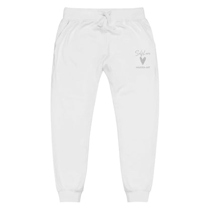 Self Love Unisex Fleece Sweatpants with Embroidery Fashion Sweatpants