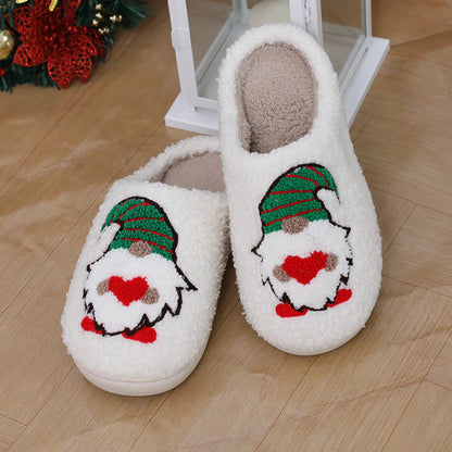 “Cute Santa Claus Christmas Slippers – Warm Indoor Shoes for Couples, Men & Women”