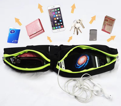 Running Waist Bag Double Pocket Bag Waterproof Phone Belt Personal Purse Waist Pack Man Women Unisex High Qualityt Bag