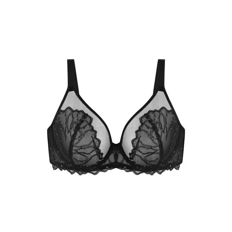 HSIA Winter Sonata Embroidered Lace Trim Full Coverage Unlined Underwire Bra