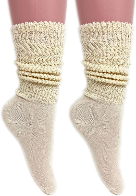 Women'S Cotton Lightweight Slouch Socks, Extra Thin, 2 Pairs, Size 9-11