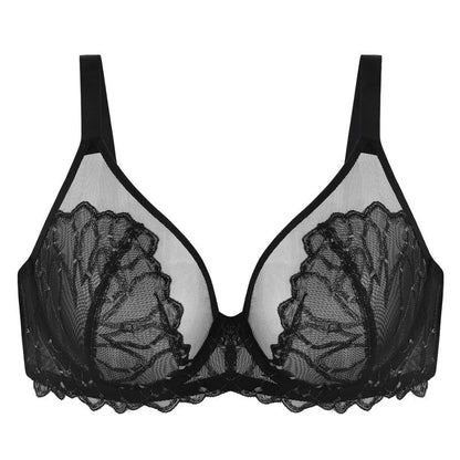 HSIA Winter Sonata Embroidered Lace Trim Full Coverage Unlined Underwire Bra