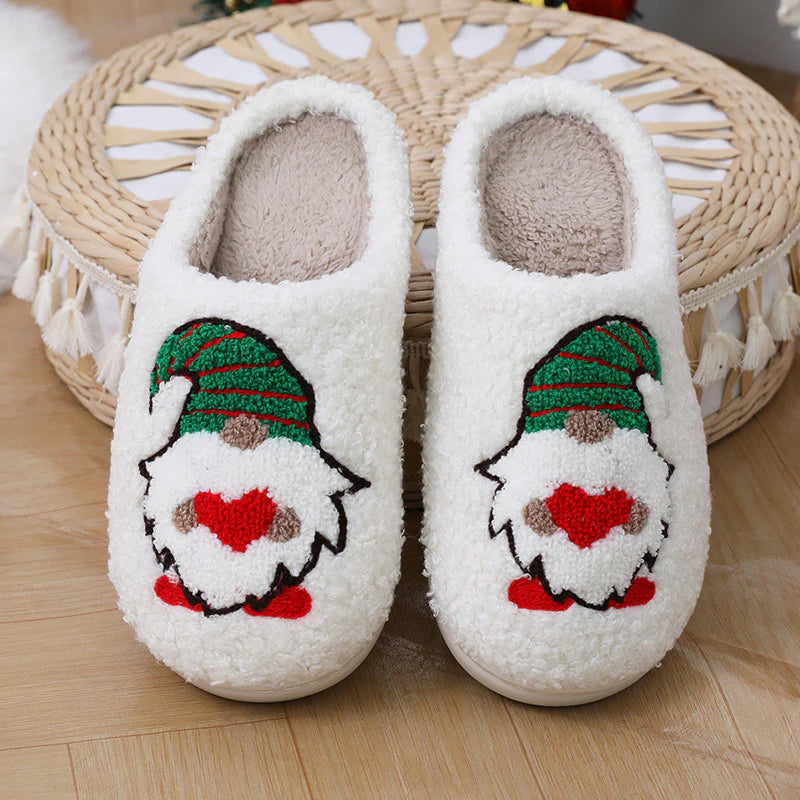 “Cute Santa Claus Christmas Slippers – Warm Indoor Shoes for Couples, Men & Women”