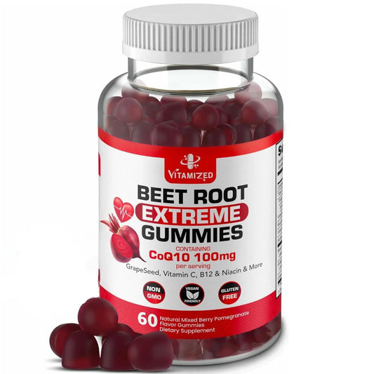 Extreme Beetroot Formula COQ10 100Mg with Grape Seed Extract for Circulation