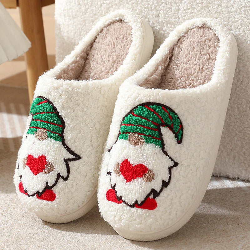 “Cute Santa Claus Christmas Slippers – Warm Indoor Shoes for Couples, Men & Women”