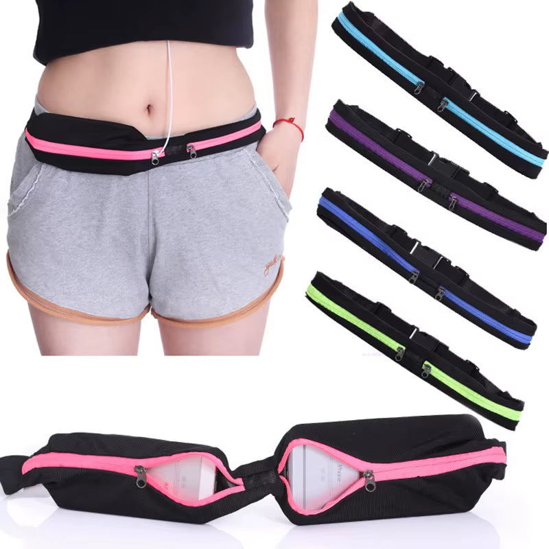 Running Waist Bag Double Pocket Bag Waterproof Phone Belt Personal Purse Waist Pack Man Women Unisex High Qualityt Bag