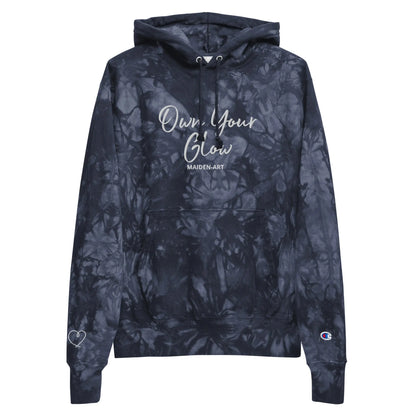 Own Your Glow Unisex Champion Tie-Dye Hoodie with Embroidery | Champion Hoodie