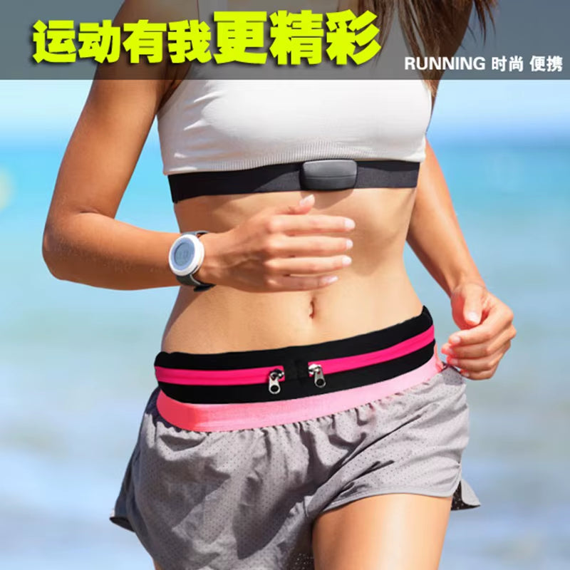 Running Waist Bag Double Pocket Bag Waterproof Phone Belt Personal Purse Waist Pack Man Women Unisex High Qualityt Bag