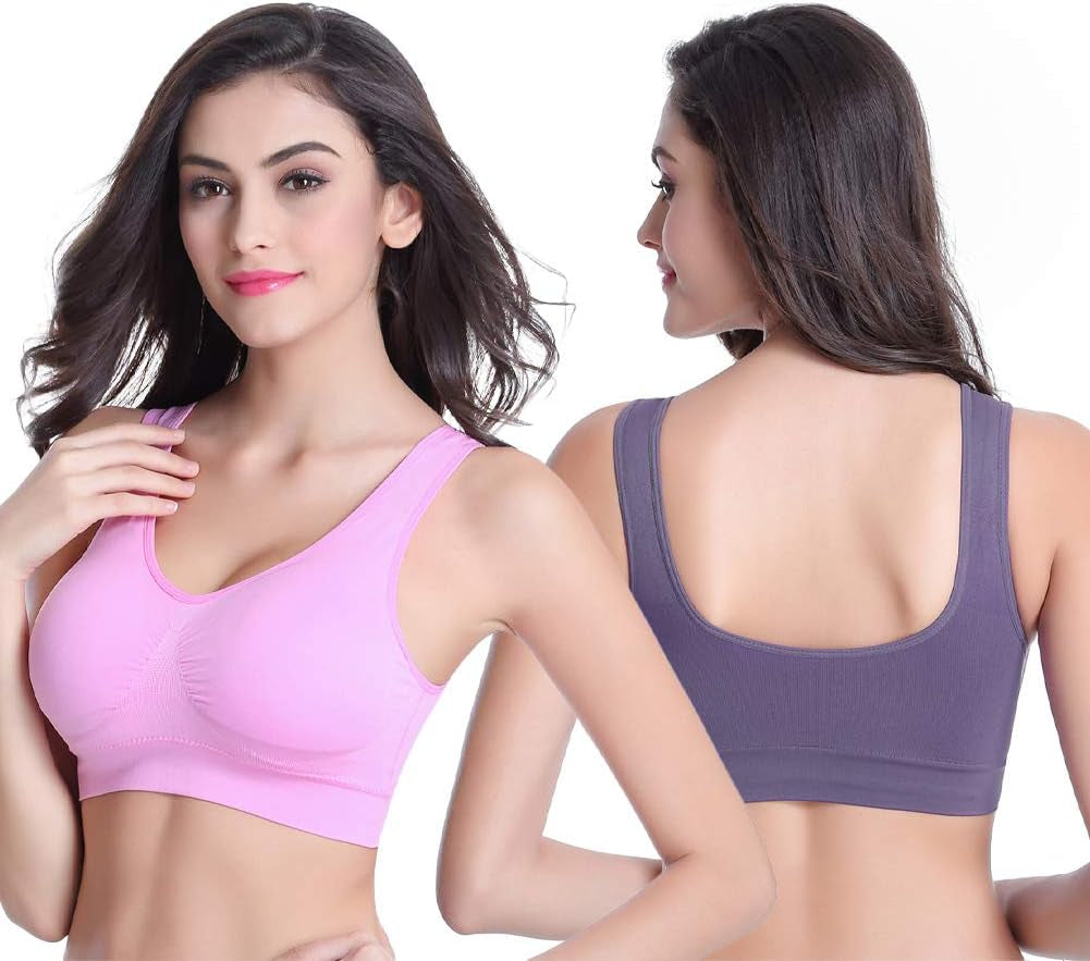 Women'S Workout Sports Bra with Removable Pads Comfortable Activity Sports Bras Pack