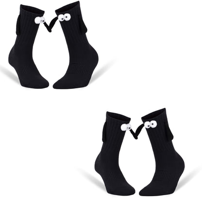 Magnetic Holding Hands Couple Socks – 2 Pairs, Soft Cotton, Fun Romantic Gift, Valentine’S Day Socks, Shoe Size 5-10